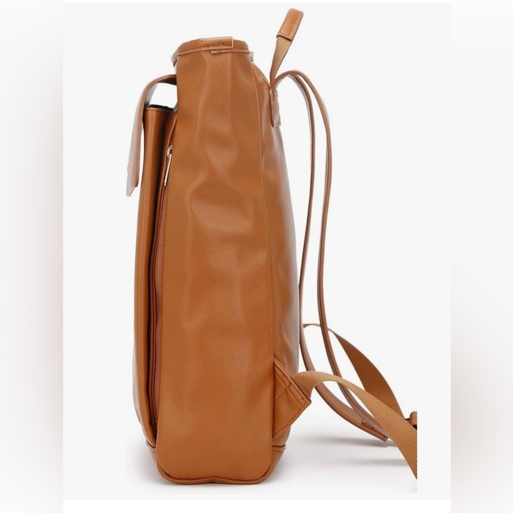 Kah&Kee Leather Laptop Backpack Diaper Bag Brown Travel Doctor Teacher Computer - Picture 5 of 12
